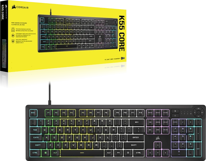 Corsair Gaming K55 CORE RGB, schwarz, USB, US