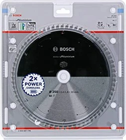 Bosch Professional Standard for Aluminium Kreissägeblatt 68Z, 250x1.8x30mm, 1 Stück