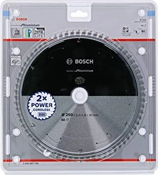 Bosch Professional Standard for Aluminium Kreissägeblatt 68Z, 250x1.8x30mm, 1 Stück
