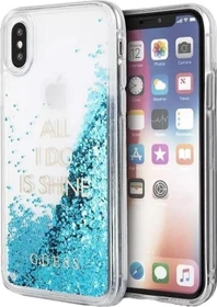 Guess Hard Cover Glitter All I Do Is Shine für Apple iPhone X blau