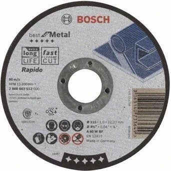 Bosch Professional A60WBF Best for Metal Trennscheibe, 115x1x22.23mm, 1 Stück