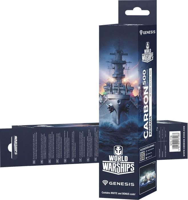 Genesis Carbon 500 M WOWS Armada - Official World of Warships Mousepad, 300x250mm