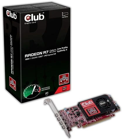 Club 3D Radeon R7 250E Eyefinity 4, 2GB GDDR5, 4x mDP
