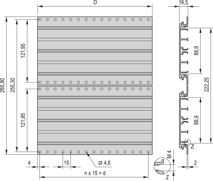 nVent Schroff PropacPRO 19" Desktop-Gehäuse 6HE, ungeschirmt, 84TE, IP20, 446mm tief