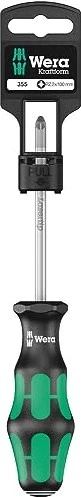 Wera Kraftform Plus Serie 300 355 PZ SB Pozidriv Schraubendreher, PZ2x100mm