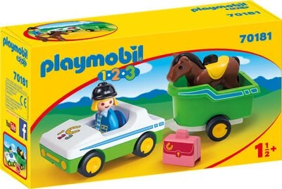 playmobil 1.2.3 PKW mit Pferdeanhänger