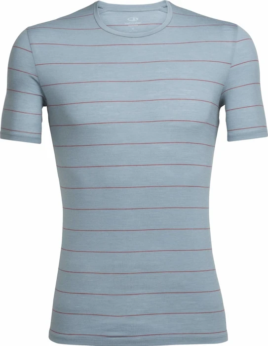 Icebreaker Anatomica Crewe Funktionsshirt kurzarm vapour/vintage red/stripe (Herren)