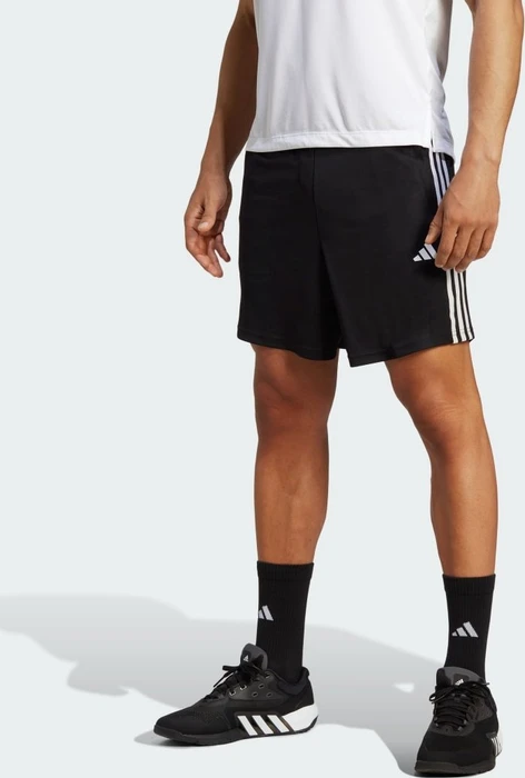 adidas Train Essentials Piqué 3-Streifen Trainingshose kurz schwarz/weiß (Herren)