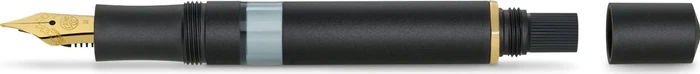 Kaweco Piston Sport AL Starter Set mit Tinte black/gold, rechte Hand, fein