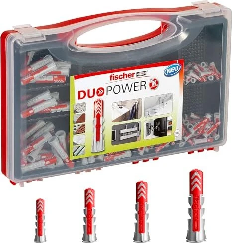 fischer DuoPower Red-Box Dübel-Sortiment inkl. Koffer, 280 Stück