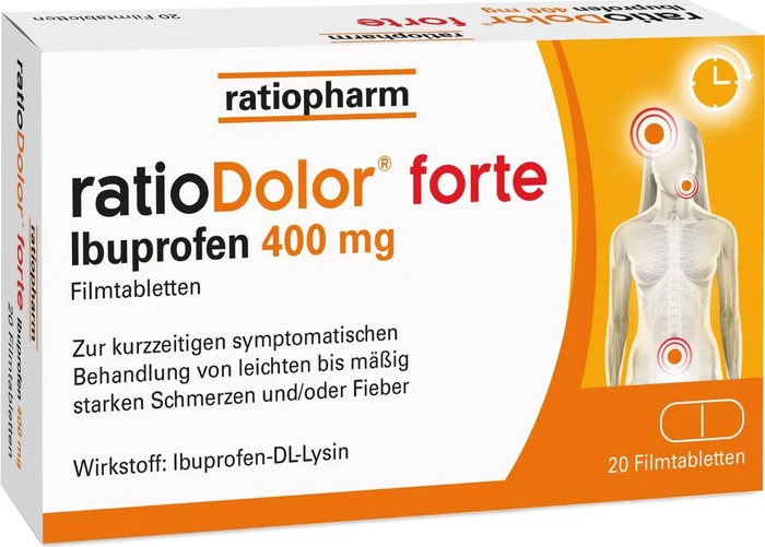 ratioDolor forte Ibuprofen 400mg Filmtabletten, 20 Stück