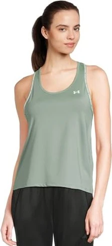 Under Armour Mesh Tank Top Funktionsshirt ärmellos silica green/white (Damen)