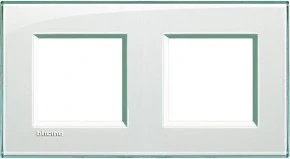 Bticino Livinglight Abdeckrahmen 2-fach, aquamarin