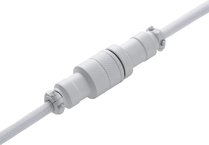 CableMod Pro Coiled Keyboard Cable USB Micro-B auf USB-A, Tastaturkabel (Spiral-Textilkabel), 1.5m, Glacier White