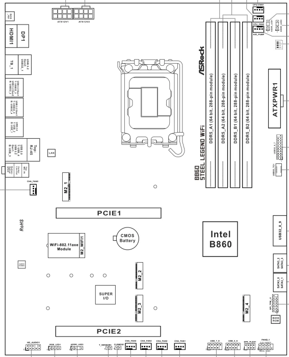 ASRock B860 Steel Legend WiFi (Intel 1851)