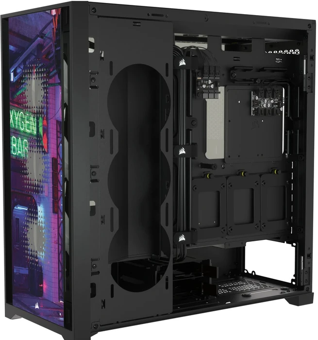 Corsair iCue 5000X RGB Signature Series Neon Night, schwarz, Glasfenster