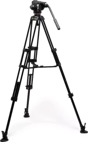 Manfrotto Aluminium Twin-Leg-Stativ mit 502X Fluid-Videokopf + Mittelspinne MS