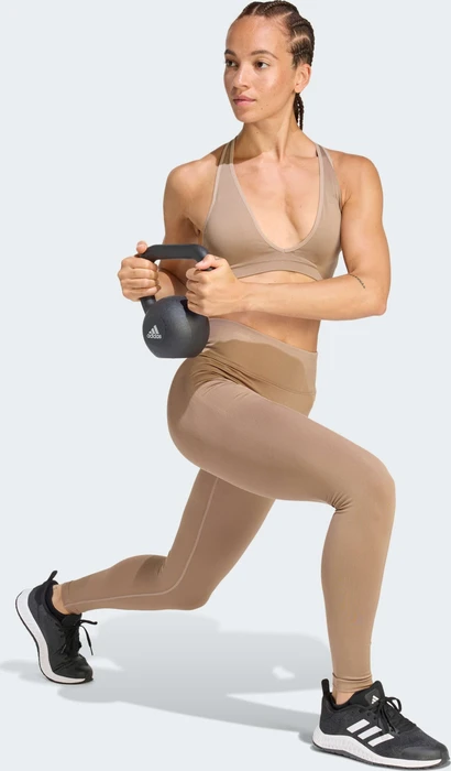 adidas Workout Essentials Knit Light Support Sport-BH chalky brown (Damen)
