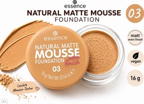 Essence Natural Matte Mousse Foundation #03, 16g