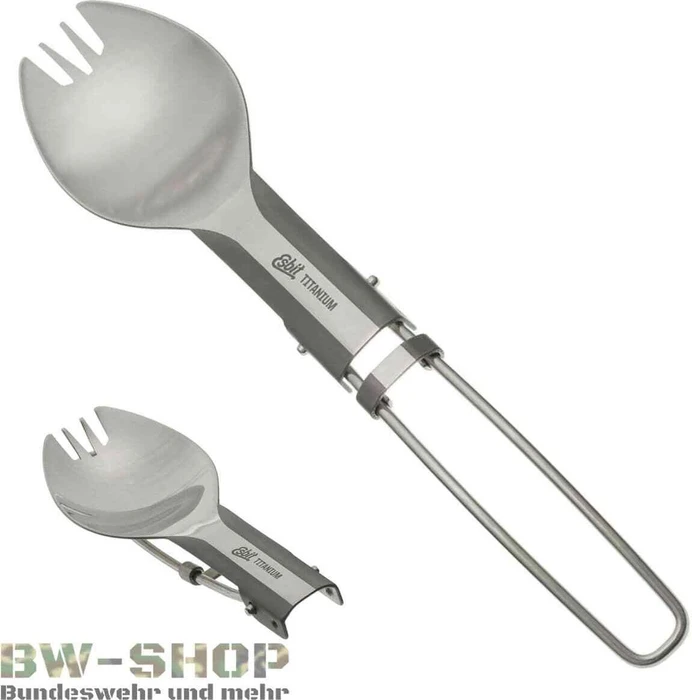 Esbit klappbares Outdoor Gabel/Löffel Besteck titan
