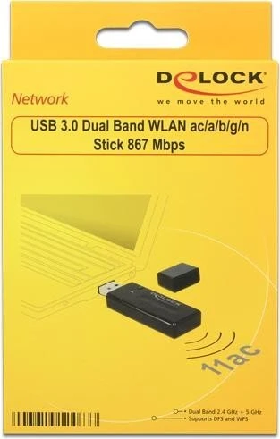 DeLOCK USB 3.0 DualBand Stick, 2.4GHz/5GHz WLAN, USB-A 3.0 [Stecker]
