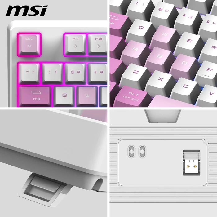 MSI FORGE GK600 TKL Wireless Violet, LEDs RGB, hot-swap, KKT Purple Star, USB/Bluetooth, ES