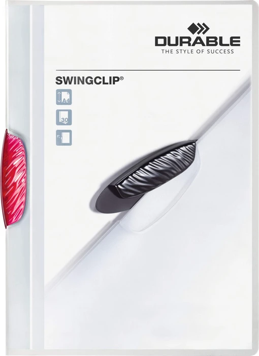 Durable Swingclip Klemmmappe, A4, purpurrot/transparent