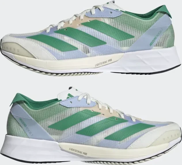 adidas Adizero Adios 7 white tint/court green/blue dawn (Damen)