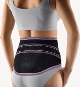 Bort Medical StabiloBasic Lady Rückenbandage mit Pelotte Größe 2 schwarz/flieder, 1 Stück