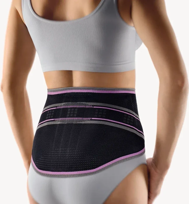 Bort Medical StabiloBasic Lady Rückenbandage mit Pelotte Größe 2 schwarz/flieder, 1 Stück