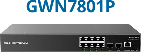 Grandstream GWN7800 Series Rackmount Gigabit Managed Switch, 8x RJ-45, 2x SFP, 120W PoE+