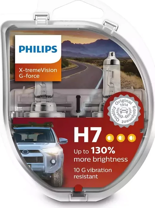Philips X-tremeVision G-force H7 55W, 2er-Pack Box