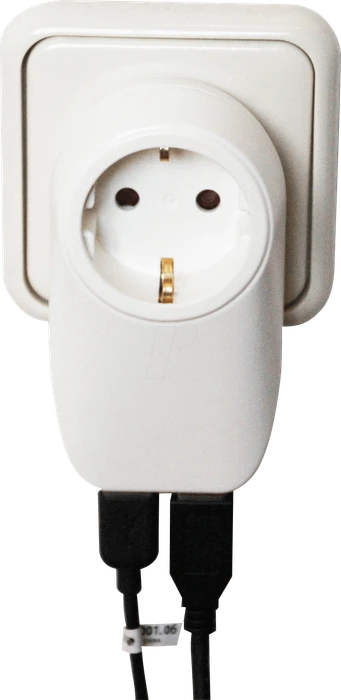 Heitec Zwischenstecker mit 2x USB Ladebuchse