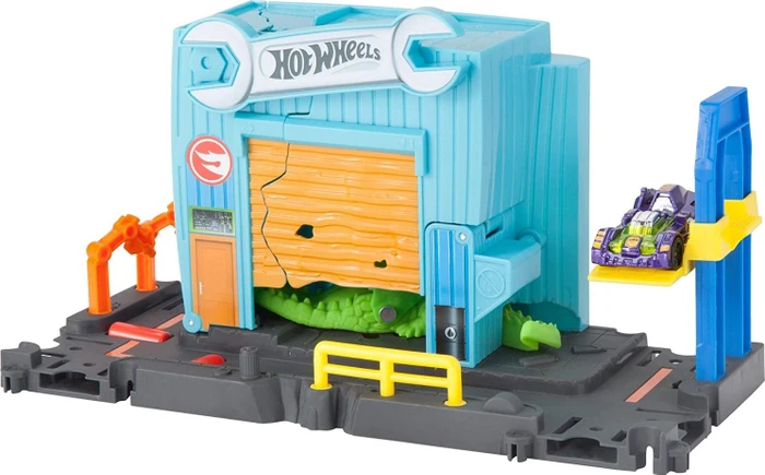 Mattel Hot Wheels City Kroko-Angriff Werkstatt Spielset