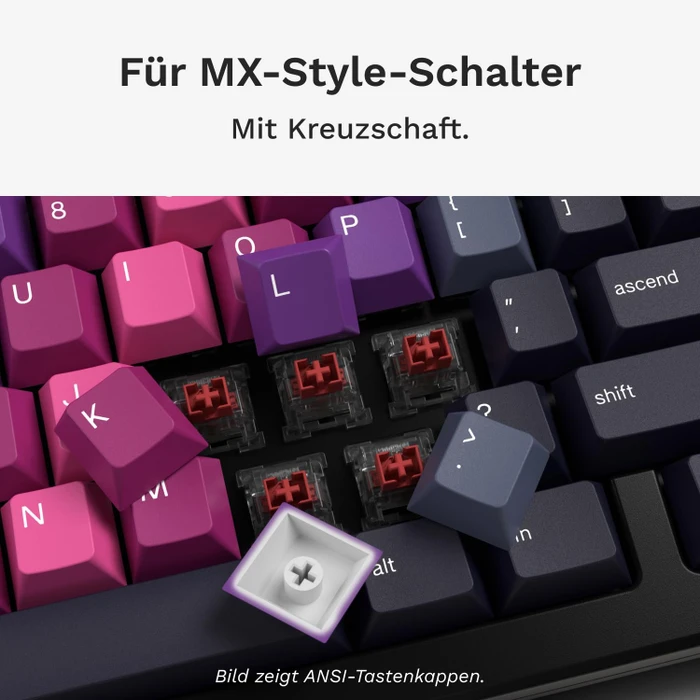 Glorious GPBT Gradient V2 Keycaps, Kunststoff (PBT), Afterparty, mehrfarbig, 135 Tasten, ISO-DE