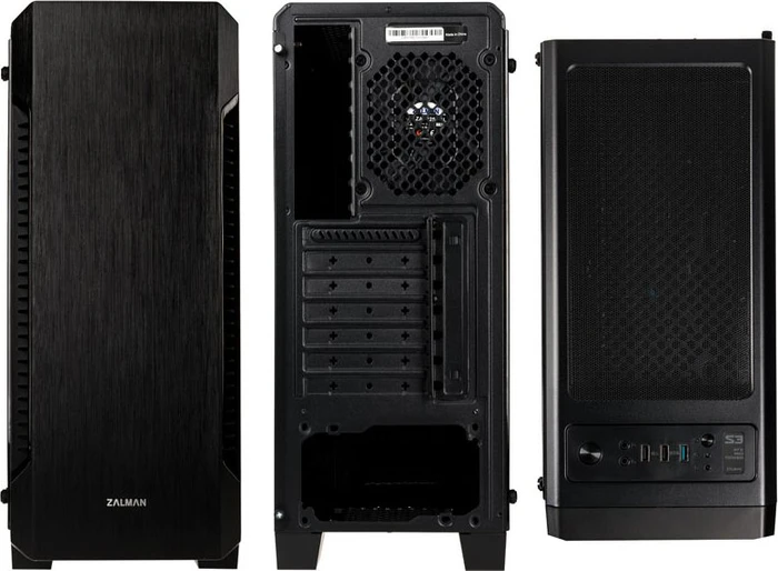 Zalman S3 TG, schwarz, Glasfenster