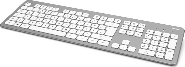Hama KMW-700 Funk Tastatur und Maus Set, silber/weiß, USB, DE