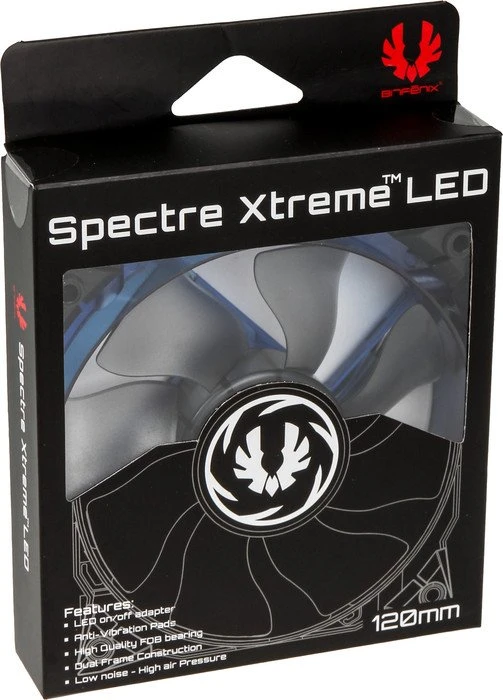 BitFenix Spectre Xtreme LED schwarz/blau, 120mm