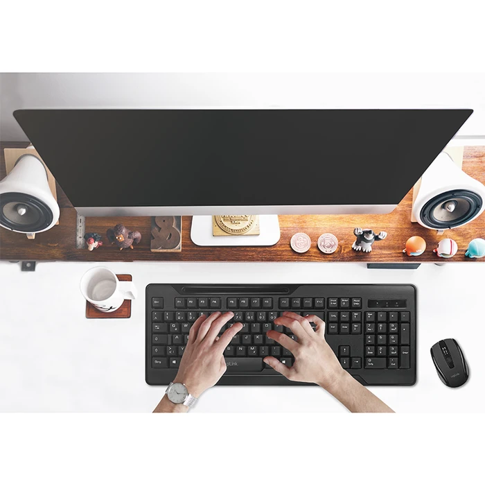 LogiLink 2.4GHz Funk Tastatur & Maus Combo Set schwarz, USB, DE