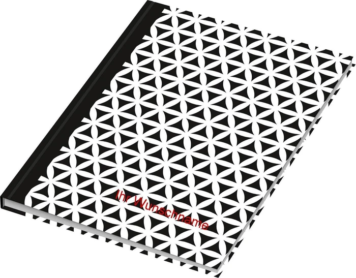 RNK-Verlag Black & White Notizbuch, A5, punktiert, Hardcover, Flowers, 96 Blatt