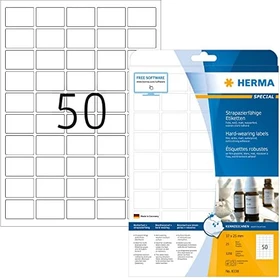Herma Folienetiketten, 37x25mm, wetterfest, weiß, matt, 25 Blatt (1250 Etiketten)