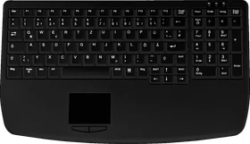 Contour Design Active Key kompakte Tastatur mit Touchpad und Nummernblock, schwarz, USB, DE (AK-7410-GU-B/GE)