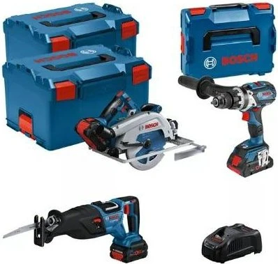 Bosch Professional Akku-Maschinenset inkl. L-Boxx + 3 Akkus 4.0/5.5Ah
