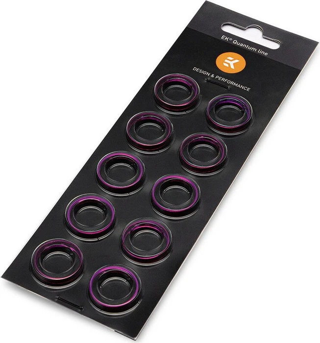 EK Water Blocks Quantum Line EK-Quantum Torque STC-10/13 Color Rings Pack, Schlauchanschluss Dekorationsring, purpur, 10er-Pack
