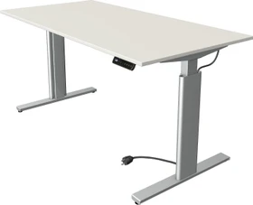 Kerkmann Move 3 elektrisch höhenverstellbarer Sitz-Steh-Schreibtisch 160x80cm weiß/silber