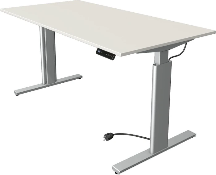 Kerkmann Move 3 elektrisch höhenverstellbarer Sitz-Steh-Schreibtisch 160x80cm weiß/silber