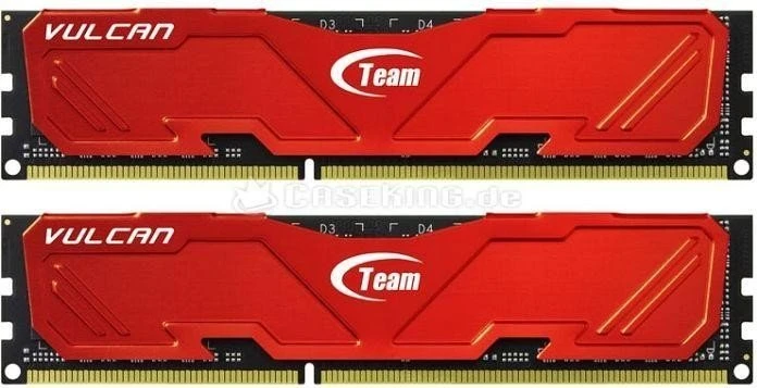 TeamGroup Vulcan rot UDIMM 8GB Kit, DDR4-2800, CL16-16-16-36