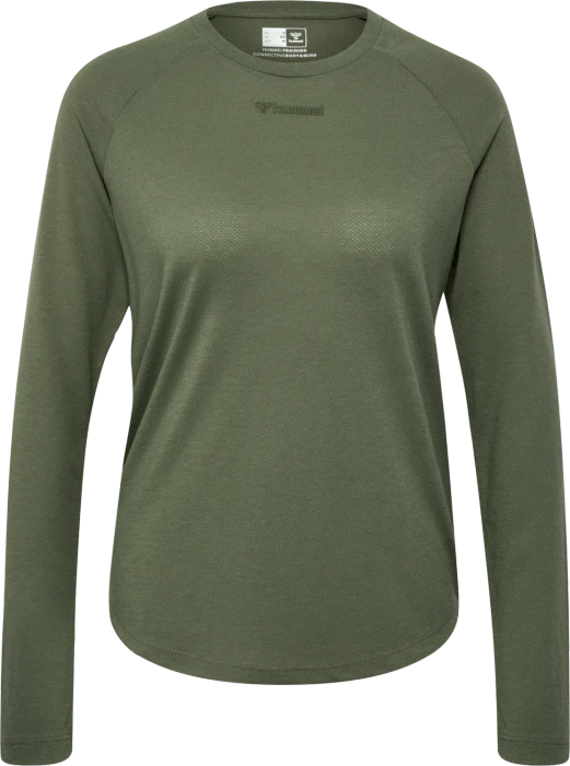 hummel MT Vanja Funktionsshirt langarm deep lichen green (Damen)