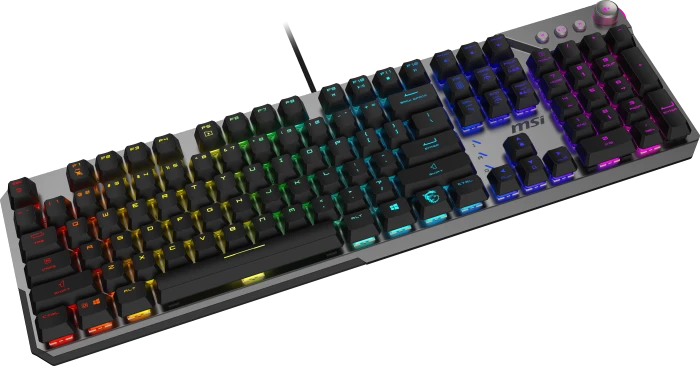 MSI STRIKE 600 Silent Gaming Keyboard, LEDs RGB, Kailh Midnight Pro Silent Tactile, USB, FR