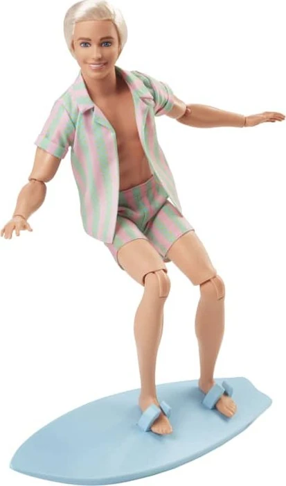 Mattel Barbie - Signature the Movie - Ken mit gestreiftem Strand-Outfit in Pastellrosa und Grün